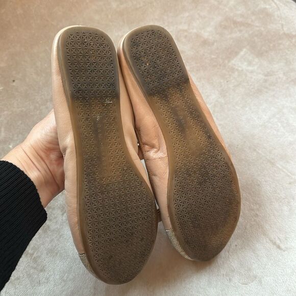 Franco Sarto Leather Metal Bead Toe Ballerina Flats Sz 8 - Picture 6 of 7